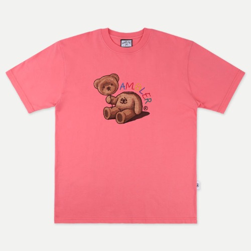 엠블러 남여공용 오버핏 반팔 티셔츠 AS703_CORAL PINK