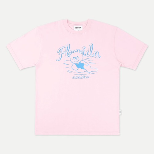 엠블러 남여공용 Florida 오버핏 반팔 티셔츠 AS924 (핑크)