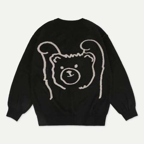 엠블러 Yop 남여공용 오버핏 스웨터 니트 AKN302 (블랙)