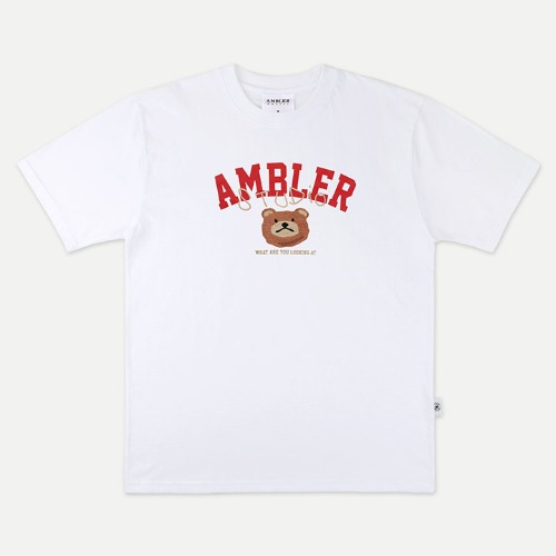 엠블러 남여공용 Ambler Bear 오버핏 반팔 티셔츠 AS906 (화이트)