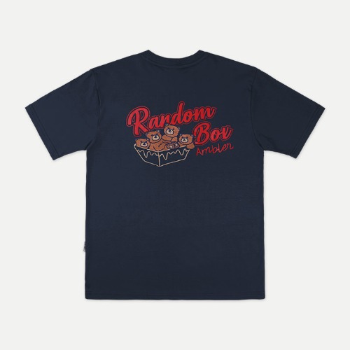 엠블러 남여공용 Random Box 오버핏 반팔 티셔츠 AS912 (네이비)