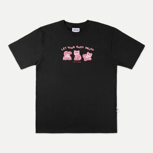 엠블러X벨리곰 남여공용 Comfortable time 오버핏 반팔 티셔츠 BS106 (블랙)