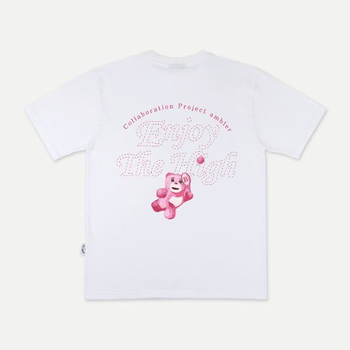 엠블러X벨리곰 남여공용 [16수] Tennis Belly 오버핏 반팔 티셔츠 BS201 (화이트)