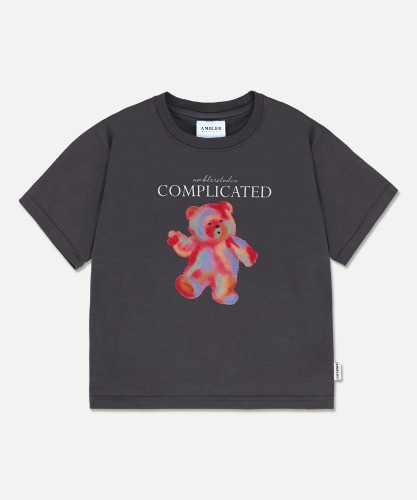 엠블러 Complicated 크롭 반팔 티셔츠 ACR503 (다크그레이)